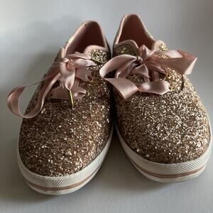 Keds x Kate Spade New York Womens Champion Glitter Sneakers in Rose Gold Size 10